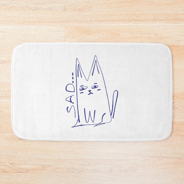 Item preview, Sad Cat Minimal Doodle Art designed and sold by NayaChu.
