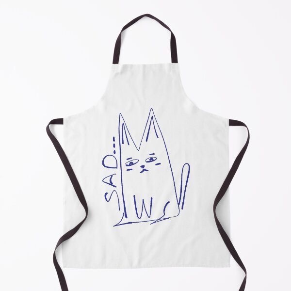 Item preview, Sad Cat Minimal Doodle Art designed and sold by NayaChu.