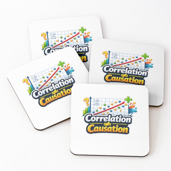Item preview, Correlation ≠ Causation – Statistics Humor Sticker designed and sold by BrightMindPrint.