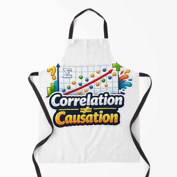 Item preview, Correlation ≠ Causation – Statistics Humor Sticker designed and sold by BrightMindPrint.