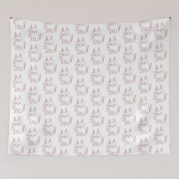 Item preview, Sad Cat Minimal Doodle Art designed and sold by NayaChu.