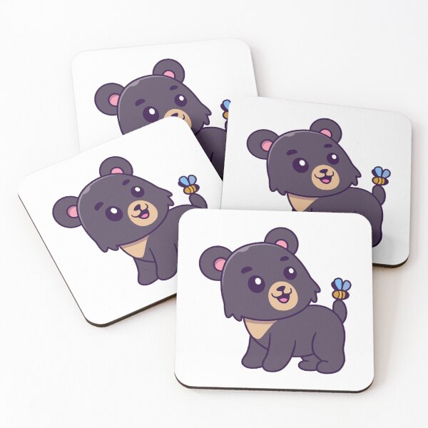 Item preview, Cute Baby Bear with Little Bee Cartoon designed and sold by Lorraine N 	 Morneau.