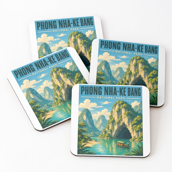Item preview, Phong Nha - Ke Bang National Park in Vietnam, Vintage Art Travel Landscape designed and sold by MaateoDesign.
