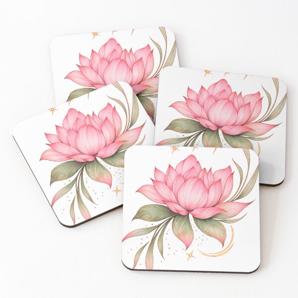 Item preview, Pink Lotus Watercolor Botanical Artwork designed and sold by 1111Miracle.