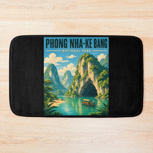 Item preview, Phong Nha - Ke Bang National Park in Vietnam, Vintage Art Travel Landscape designed and sold by MaateoDesign.