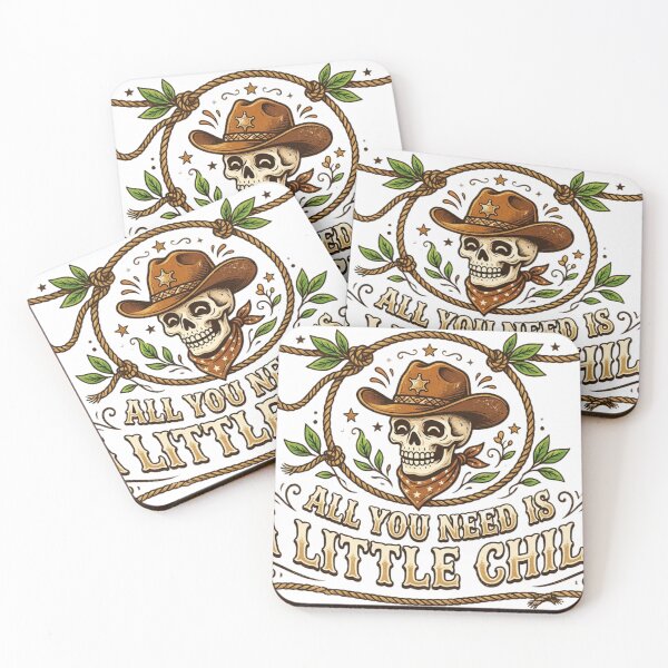 Item preview, All You Need Is a Little Chill – Cowboy Skull Western Design – Rustic Country Vintage Style – Outlaw Spirit designed and sold by ShirtsUp-Lane.