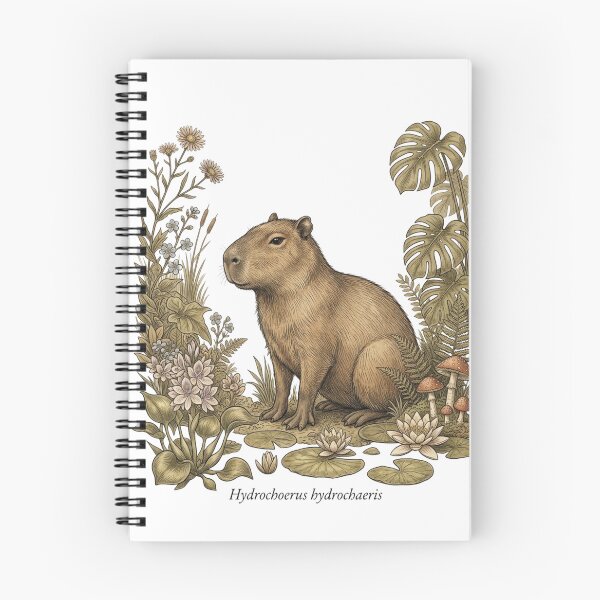 Item preview, Capybara Wetlands Illustration designed and sold by CalmCapy Co.