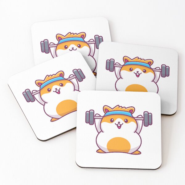 Item preview, Cute Fitness Hamster Lifting Barbell Gym designed and sold by Lorraine N 	 Morneau.