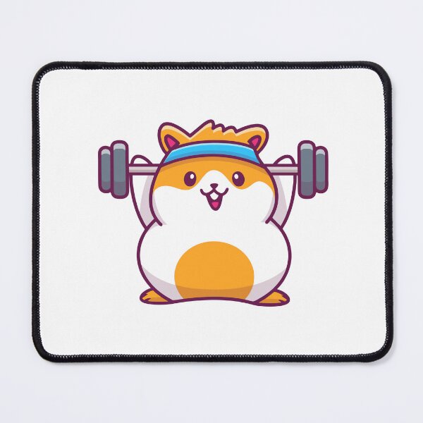 Item preview, Cute Fitness Hamster Lifting Barbell Gym designed and sold by Lorraine N 	 Morneau.