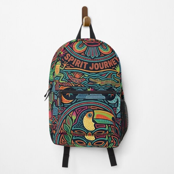 Item preview, Spirit Journey Toucan Mola Art | Traditional Indigenous Shaman Mask | Vibrant Tribal Folk Tapestry designed and sold by SergioMiklos.