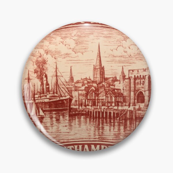 Item preview, Vintage Southampton Stamp Illustration | Retro British Postage Art | Historic Port City Maritime Travel Design of England designed and sold by PaintedPixels01.