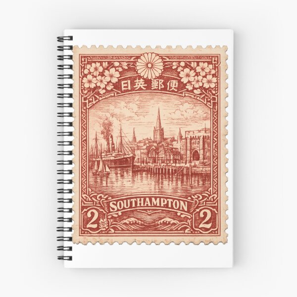 Item preview, Vintage Southampton Stamp Illustration | Retro British Postage Art | Historic Port City Maritime Travel Design of England designed and sold by PaintedPixels01.