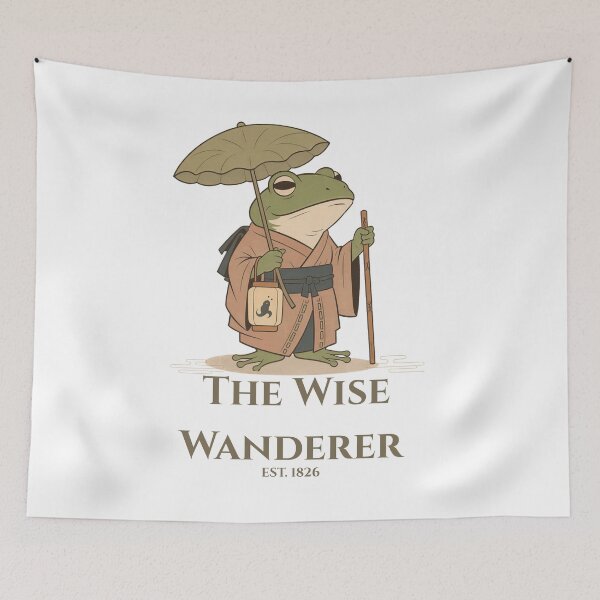 Item preview, The Wise Wanderer Frog - Japanese Ukiyo-e Style Illustration designed and sold by فيلورا95.
