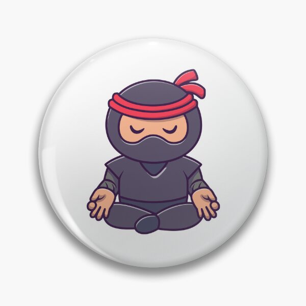 Item preview, Cute Meditating Ninja Cartoon Yoga Position designed and sold by Lorraine N 	 Morneau.