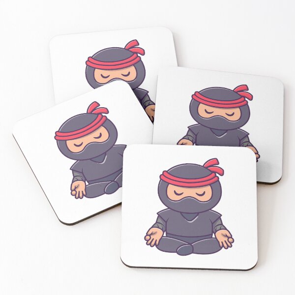 Item preview, Cute Meditating Ninja Cartoon Yoga Position designed and sold by Lorraine N 	 Morneau.