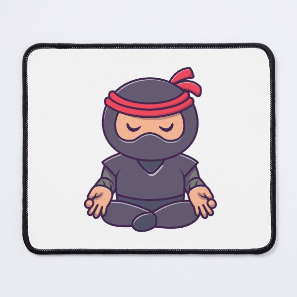 Item preview, Cute Meditating Ninja Cartoon Yoga Position designed and sold by Lorraine N 	 Morneau.