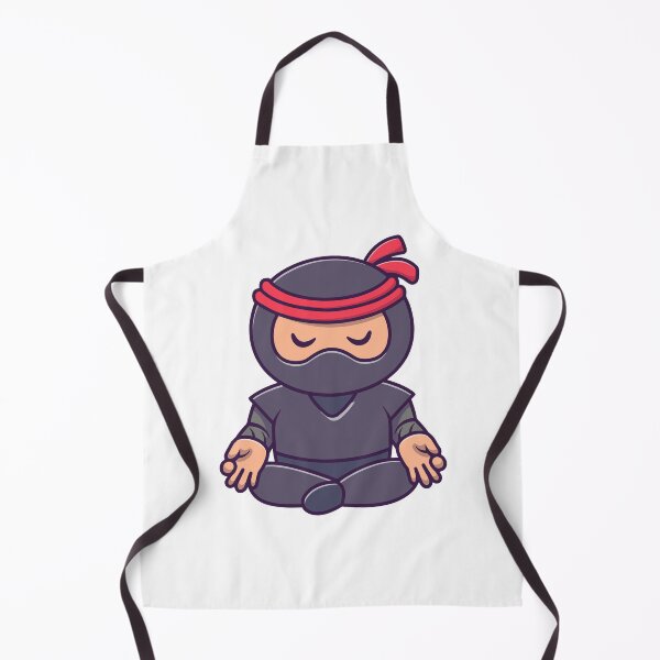 Item preview, Cute Meditating Ninja Cartoon Yoga Position designed and sold by Lorraine N Morneau.