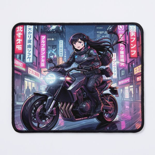Item preview, Neon Nights Cyberpunk Rider in a futuristic anime city full of light, action and energy designed and sold by FotoworldEdel.