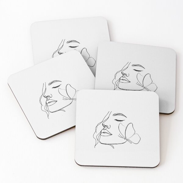 Item preview, Butterfly Woman Minimalist Line Art designed and sold by MadeByMira.