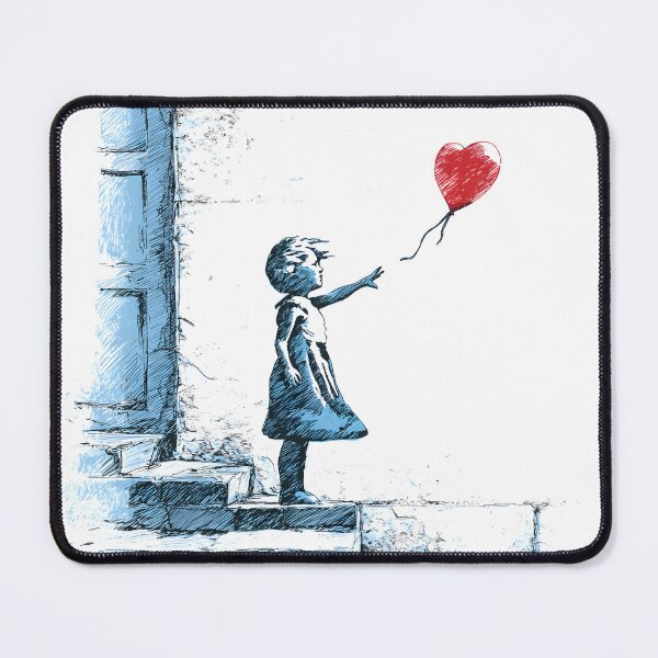 Item preview, Little Girl With Red Heart Balloon Street Art designed and sold by GrinGalore.