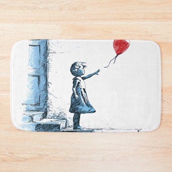 Item preview, Little Girl With Red Heart Balloon Street Art  designed and sold by GrinGalore.