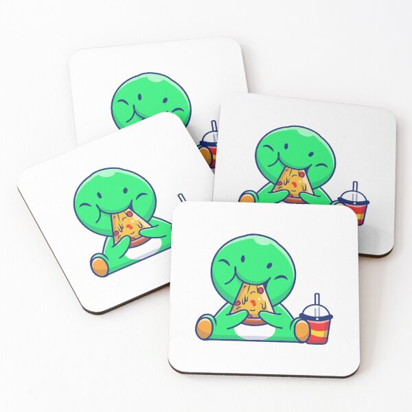 Item preview, Cute Green Monster Eating Pizza Slice designed and sold by Lorraine N 	 Morneau.