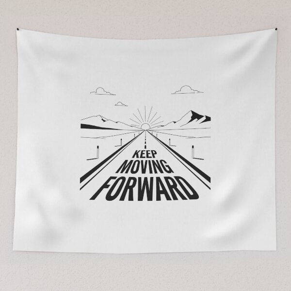 Item preview, Keep Moving Forward Minimal Road Graphic Tee designed and sold by MaynyStudio.