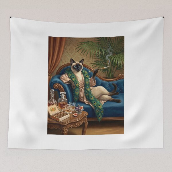 Item preview, Classy Black Cat And Cigarette Wall Arts designed and sold by Eiwaprints.