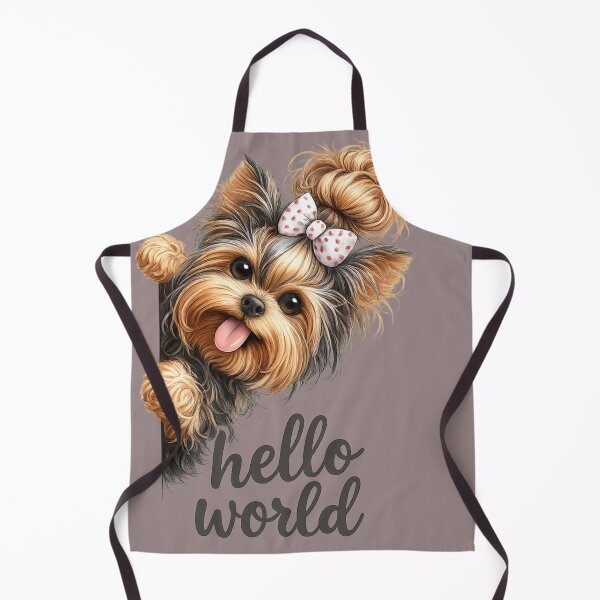 Item preview, Hello World Yorkie – Cute Funny Dog Design designed and sold by Yorkie Magic Studio .