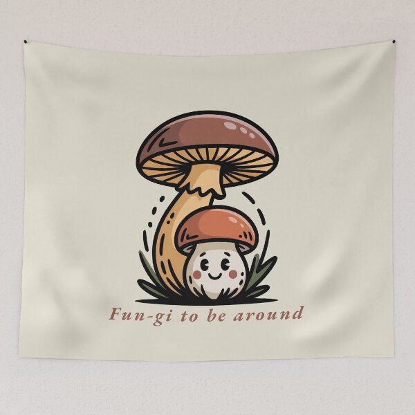 Item preview, Fun-gi To Be Around Cute Mushroom Pun Art designed and sold by AlexandraSand.