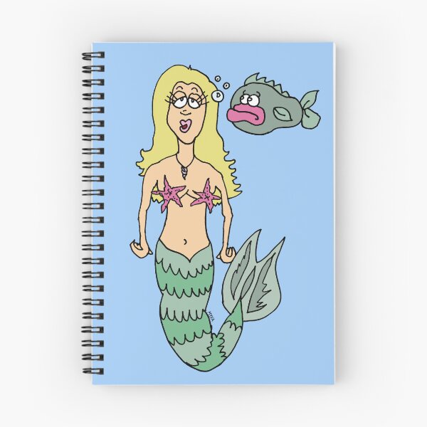 Item preview, Quirky Mermaid and Grumpy Fish – Funny Underwater Surreal Art designed and sold by MyxaART.