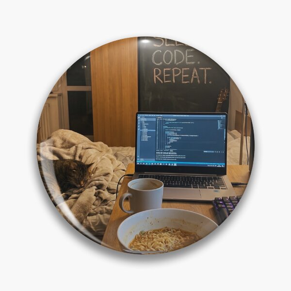 Item preview, Eat Sleep Code Repeat Programmer Room Setup designed and sold by LifeToPrints.