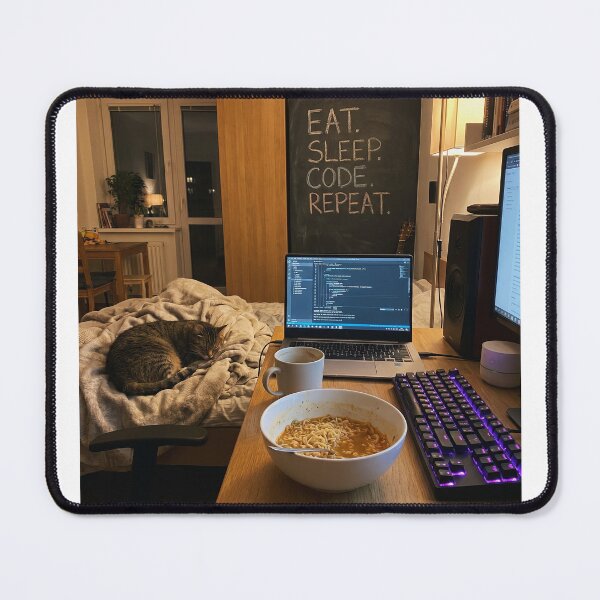 Item preview, Eat Sleep Code Repeat Programmer Room Setup designed and sold by LifeToPrints.