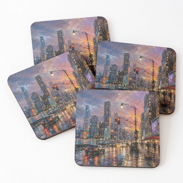 Item preview, Impressionist Rainy City Evening designed and sold by SaryaSmyth19.