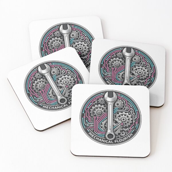 Item preview, Mechanical Flourish – Cyberpunk Wrench Badge designed and sold by Ermicioi.