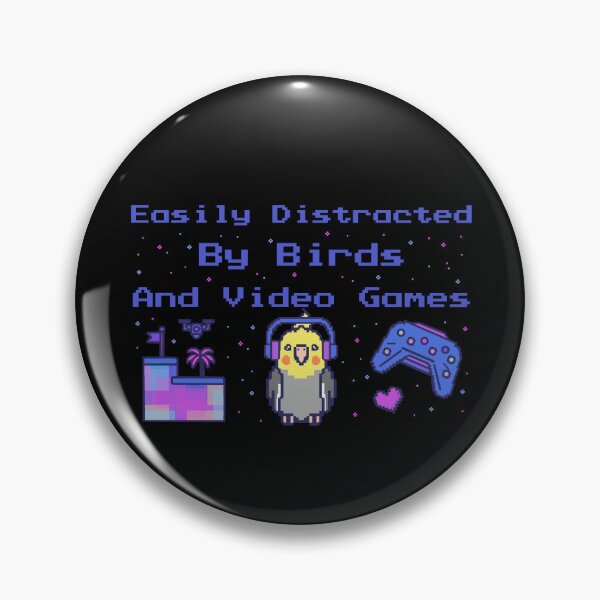 Item preview, Easily Distracted by Bird and Video Games Cockatiel Pixel Nerd designed and sold by FandomizedRose.