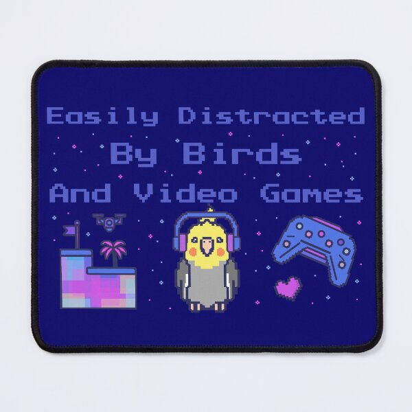 Item preview, Easily Distracted by Bird and Video Games Cockatiel Pixel Nerd designed and sold by FandomizedRose.