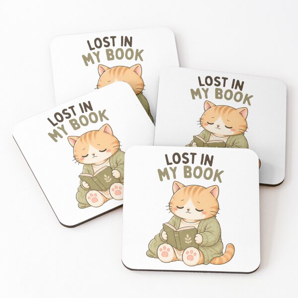 Item preview, Lost in My Book Cat | Cute Kawaii Aesthetic | Cozy Reading Mood Design designed and sold by The Mood Index.