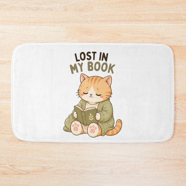 Item preview, Lost in My Book Cat | Cute Kawaii Aesthetic | Cozy Reading Mood Design designed and sold by The Mood Index.