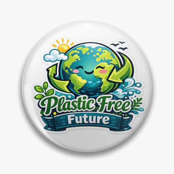 Item preview, Plastic Free Future – Eco Awareness Sticker designed and sold by BrightMindPrint.