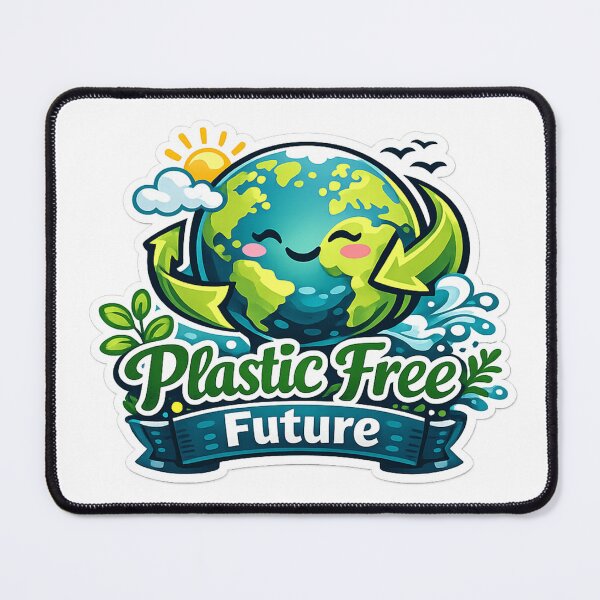 Item preview, Plastic Free Future – Eco Awareness Sticker designed and sold by BrightMindPrint.