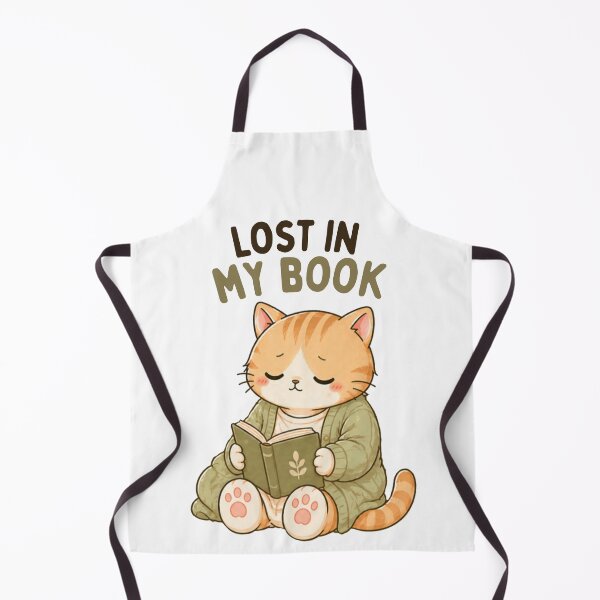 Item preview, Lost in My Book Cat | Cute Kawaii Aesthetic | Cozy Reading Mood Design designed and sold by The Mood Index.