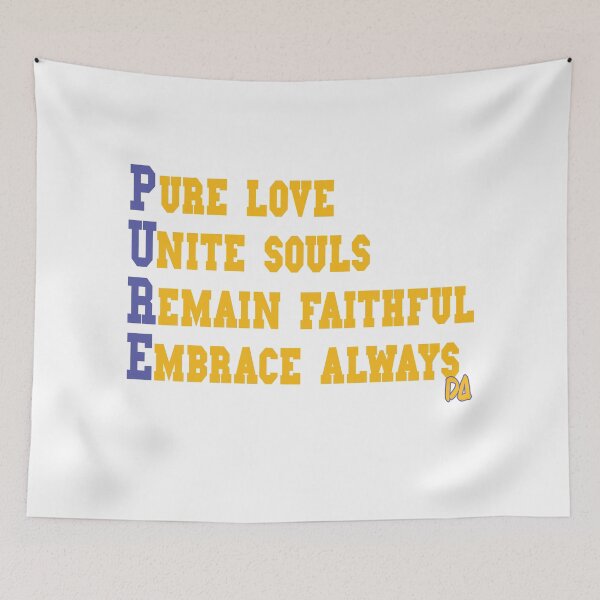 Item preview, PURE Acronym Love Unite Souls Varsity Typography Streetwear Graphic designed and sold by DesignArtist.ia.