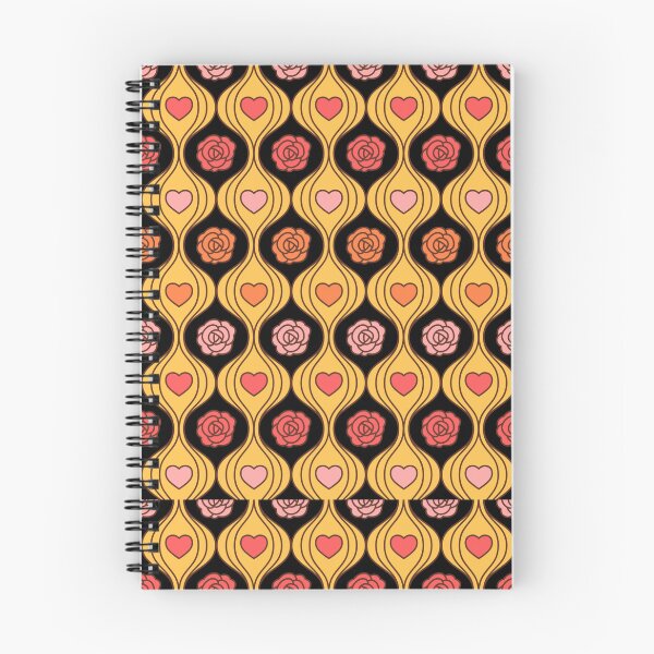 Item preview, Retro 70s Roses & Hearts Ogee Pattern – Groovy Valentine Floral Repeat Design designed and sold by DERA RAY.