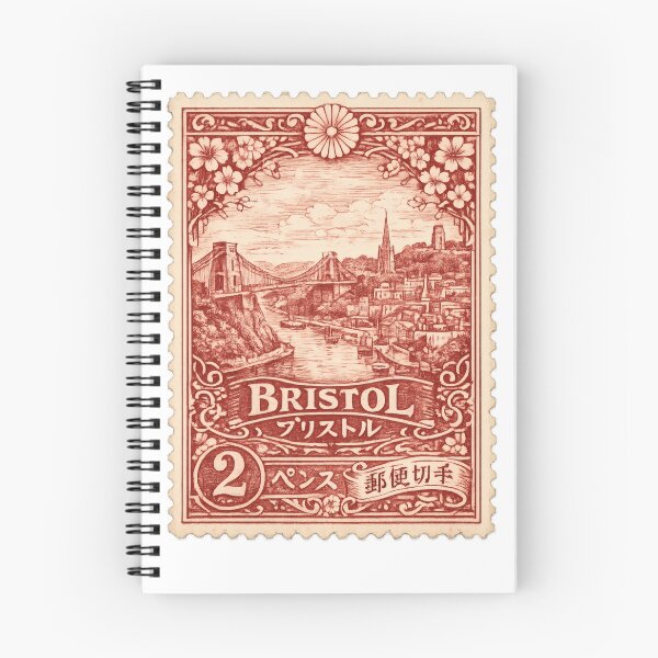 Item preview, Vintage Bristol Stamp Illustration | Retro British Postage Art | Maritime Harbor City Travel Design of England designed and sold by PaintedPixels01.