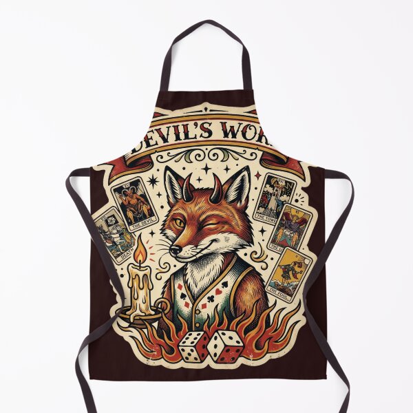 Item preview, Devils Work Sly Fox Tarot Card Tattoo Flash Mystical Gambler Aesthetic designed and sold by afarkar.