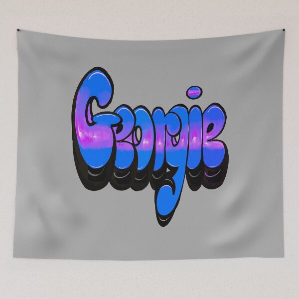 Item preview, Georgie Name Graffiti Throwie Retro Blue Purple Street Art designed and sold by Artonmytee.