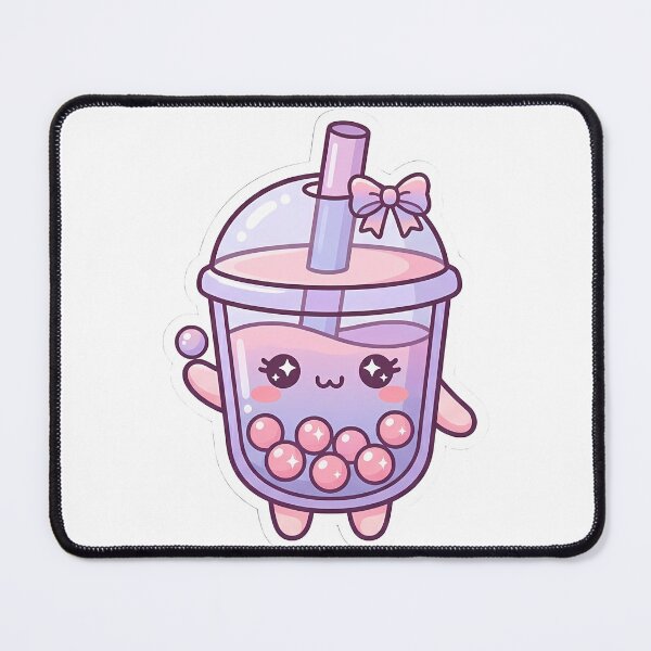 Item preview, Cute Kawaii Boba Tea Character Pastel Purple Sticker Art designed and sold by LYZ7VANI.