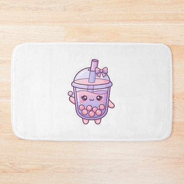 Item preview, Cute Kawaii Boba Tea Character Pastel Purple Sticker Art designed and sold by LYZ7VANI.