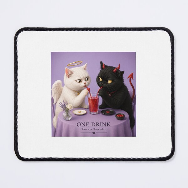 Item preview, Angel Cat Devil Cat One Drink Two Sides designed and sold by LovelyCatGalaxy.
